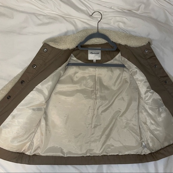 Madewell High Pile Fleece Portland Jacket - Cream/White - Picture 5 of 7